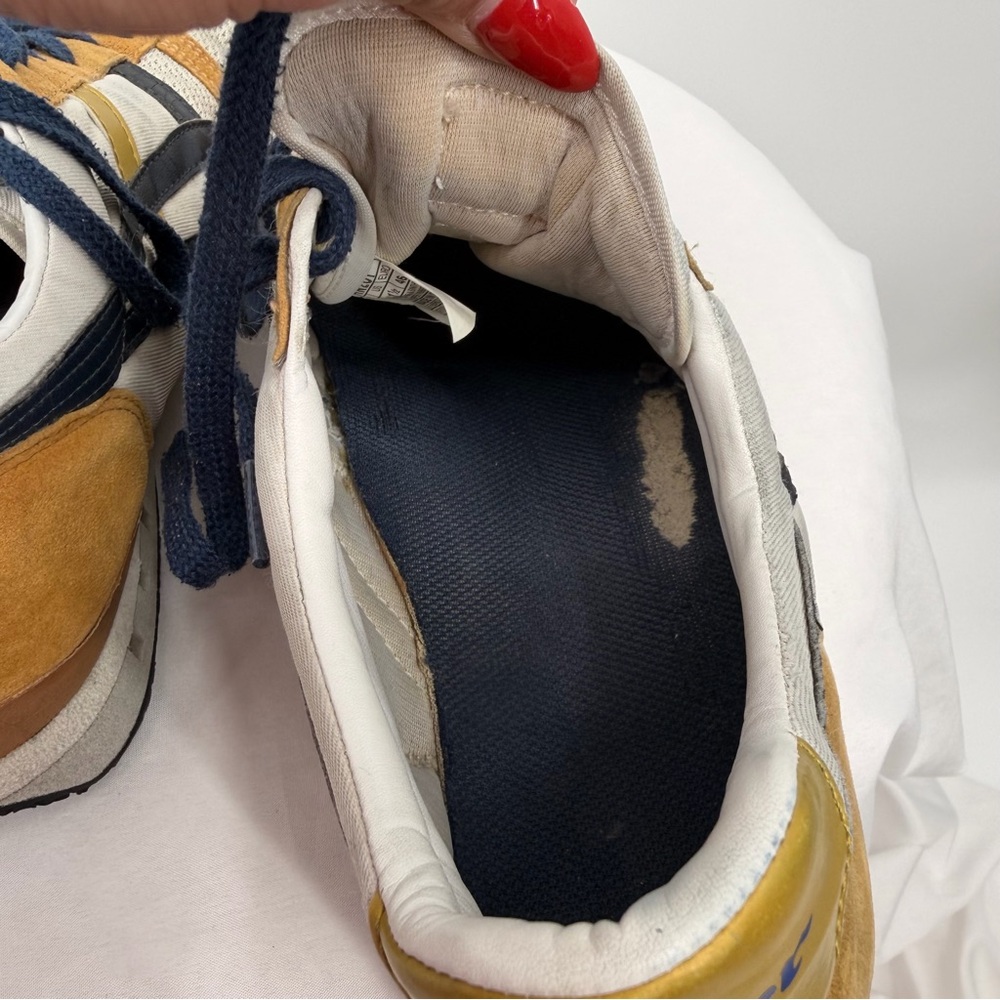 Onitsuka Tiger Retro Sneakers Tan Navy Yellow Men’s 11.5 / EU 46 - Picture 12 of 13